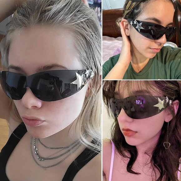 Rimless Y2K Sunglasses Unisex Oversized Shield Fashion Accessories main image 6